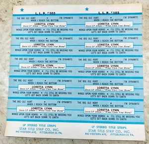 Loretta Lynn Jukebox Title Strips Compact Jukebox Mini LP 103 Wings Upon DECCA - Picture 1 of 6