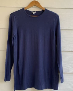 J. Jill Women Blue Crew Neck Knit Sweater Tunic Top XS Long Sleeves NWT Pullover - Picture 1 of 9