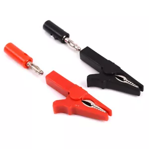 4pezzi Clip a coccodrillo da 55mm + fermagli per cavi con spina a banana da 4mm - Imagen 1 de 9
