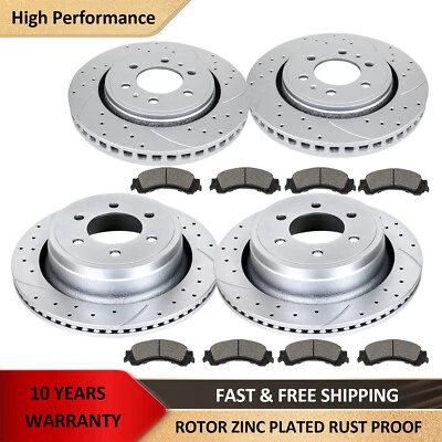Front Rear Slotted Brake Rotors and Pads Kits for 6 Lugs 2010-2011 Ford F-150 - Image 1 of 4
