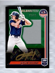 Jackson Holliday 2022 Panini USA Sagome Oro Nero AU JSY 36/49 - Foto 1 di 1