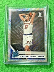 IGNAS BRAZDEIKIS PRIZM SILVER OPTIC CARD JERSEY#17 KNICKS 2019-20 Donruss Optic