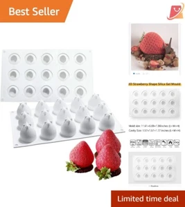 3D Silicone Strawberry Mold 15 Cavity Easy Release Baking Desserts Treats - Picture 1 of 9