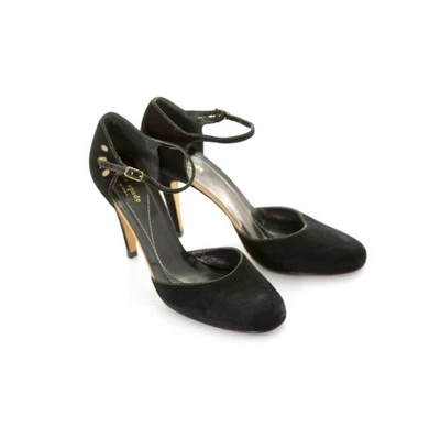 Kate Spade Black Suede Mary Jane Round Toe Ankle Strap High Heel Pumps Women 11M - Image 1 of 4
