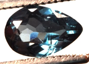 4,45 Cts. Piedra preciosa natural certificada con forma de pera de topacio azul de Londres - Imagen 1 de 2