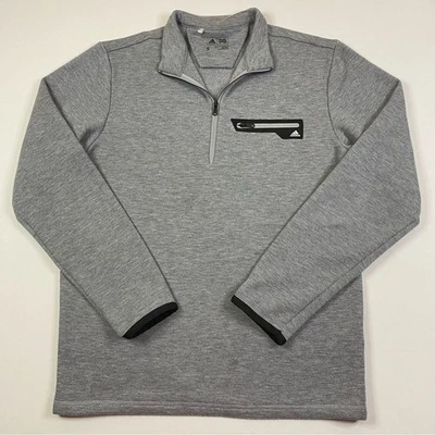 Adidas Sweatshirt Mens S 1/4 Zip Mock Neck Fleece Textured Pullover Chest Pocket - Image 1 of 4