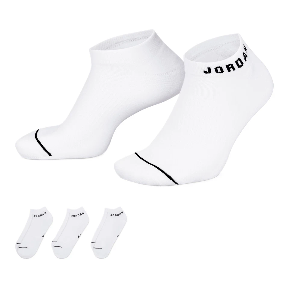 Nike Men's Jordan Everyday DX9656 100 No Show 3 Pack Socks Sports White SZ 6-8