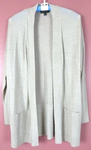 SC000989- ANN TAYLOR Maglione tunica donna 46% lana manica lunga aperto beige L - Foto 1 di 9