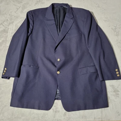 Jaqueta Burberry Blazer Casaco Esportivo 50L Azul Marinho Botões Dourados 100% Lã - Imagem 1 de 4