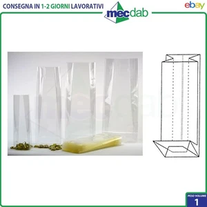 Sacchetti a Fondo Quadro Per Alimenti Buste Trasparenti in PLP 50 PZ - Foto 1 di 2
