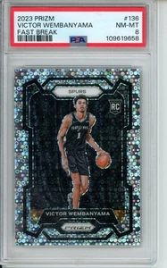 2023 PRIZM VICTOR WEMBANYAMA FAST BREAK DISCO #136 PSA 8 - Picture 1 of 2