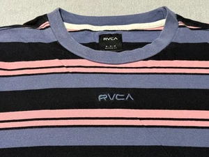 RVCA - SIZE M - MEDIUM T-shirt Men's Tri-color striped- embroidered Logo - RVCA - Picture 1 of 13