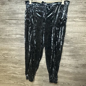 JOLT Damen Jogginghose schiefergrau blau Crushed Samt Bindegürtel Größe XL - Bild 1 von 8