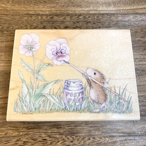 Stampabilities House Mouse Painting A Pansy HMPR1009 New Unused - Picture 1 of 4
