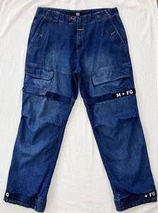 Vtg Marithe Francois Girbaud Baggy Jeans 38x33 Denim Cargo Navy Shuttle Tape Y2K - Picture 1 of 8