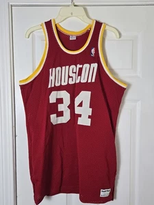 Vintage Sand Knit Houston Rockets Hakeem Olajuwon Jersey Mens Size 44 Large Sewn - Picture 1 of 4