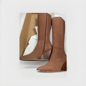 NYDJ Jessica Keilabsatzstiefel aus gebürstetem Leder - Größe 7 - Bild 1 von 5