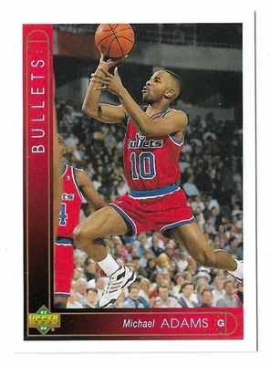 1993-94 Upper Deck Basketball Michael Adams Card #29 Washington Bullets - Image 1 of 4