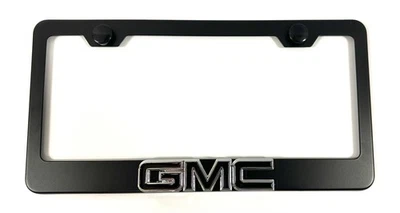 3D GMC Denali Yukon Emblem Stainless Steel License Plate Frame Rust Free W/ Caps - Image 1 of 4