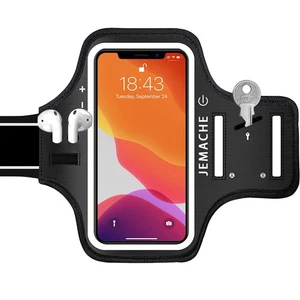 iPhone 16 15 Pro Max & Plus Armband with Earphone Holder, Gym Running Workout... - Photo 1 sur 7