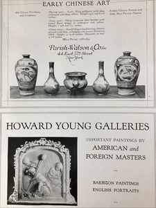 Art Galleries Print Ad 1925 Original Rare Antique NYC Howard Young Parish Watson - Picture 1 of 7