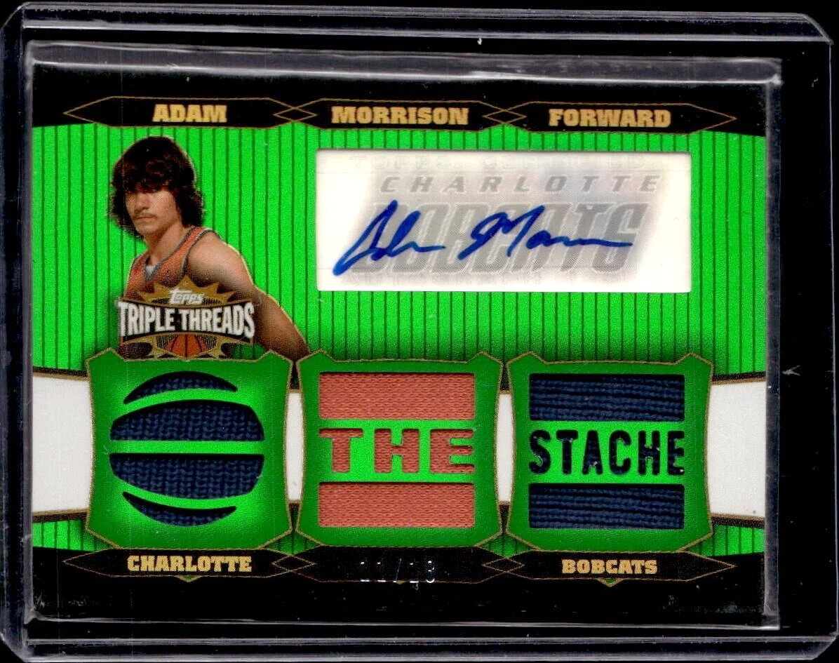 ADAM MORRISON 2006 TOPPS TRIPLE THREADS "THE STACHE" RC AUTO /18 !🔥GONZAGA RARE