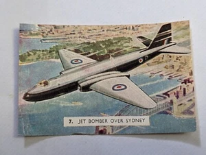 Vintage Sanitarium Collectable Card no: 7 Jet bomber over Sydney - Foto 1 di 2
