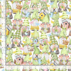 Gnome Fabric Spring Gnomes Birds Cotton Timeless Treasures Cd2002 20" Length