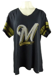 Milwaukee Brewers MLB Majestic Women's Plus Size Graphic T-Shirt - Picture 1 of 7