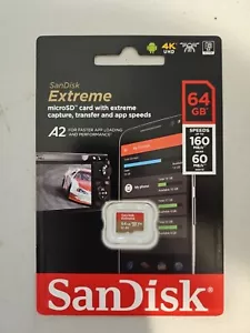 Sandisk Extreme Micro SD Memory Card 64GB SDSQXA2-064G-GN6MN GoPro DJI Drones - Picture 1 of 2