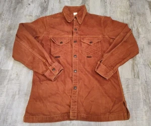 Vintage Red Snap Brand Denim Snap Button Shirt Burnt Orange Long Sleeve Size M - Picture 1 of 18