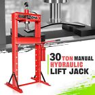 30 Ton 66139 Lbs Manual Hydraulic Shop W/plates H-frame Garage Floor Press Red