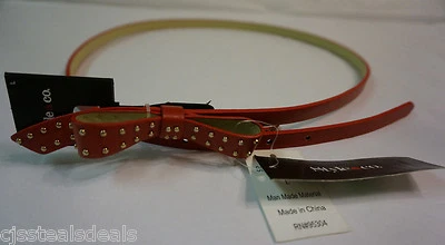 Cinturón Style & Co Mujer Grande L Ajustado Rojo Lazo Con Tachuelas Usar Cintura Alta Foto 1 de 4