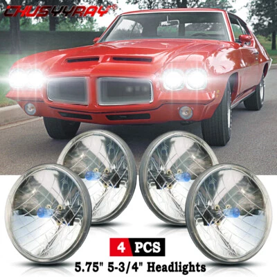 Faróis 4x 5,75" polegadas HI/LO branco DRL para Pontiac GTO Firebird 1964-1972 - Imagem 1 de 4