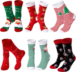 Women Christmas Socks Funny Crew Sock for Female Colorful Novelty Patterned Xmas - Picture 1 of 6