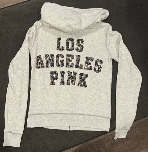 UNDERCOVER Rara felpa con cappuccio e zip Victoria's Secret rosa grigia Los Angeles XS