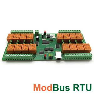 Modbus RTU USB 16 Kanal Relaiskarte, 16 Relai Seriell - 12V - Bild 1 von 1