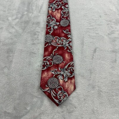 Corbata Wembley Para Hombre Roja Floral Poliéster Hecha en EE. UU. 4"x57" Foto 1 de 4