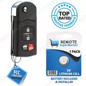 For 2005 2006 2007 2008 Mazda 6 Sedan RX-8 Keyless Entry Flip Remote Key Fob - Picture 1 of 1