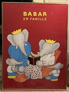 Babar Jean De Brunhoff French Edition Poster En Famille Editions Du Desastre ‘89