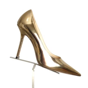 JIMMY CHOO- Gold Metallic Spike Heel Pumps, Size 37 - Picture 1 of 6