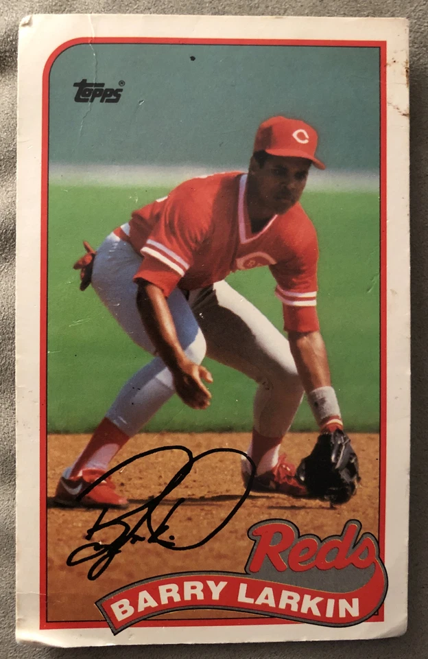 1989 Topps Barry Larkin Talk Collection Baseball Card 90 Low-Grade Corner Dings - Image 1 of 2
