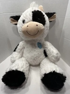 HugFun weiße & schwarze Plüschkuh mit blauem Osterei auf Brust 25 Zoll Stofftier Spielzeug - Bild 1 von 13
