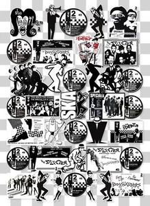 Ska 2 Tone Retro Vinyl Sticker skinhead specials madness laptop 2 Tone montage - Picture 1 of 1