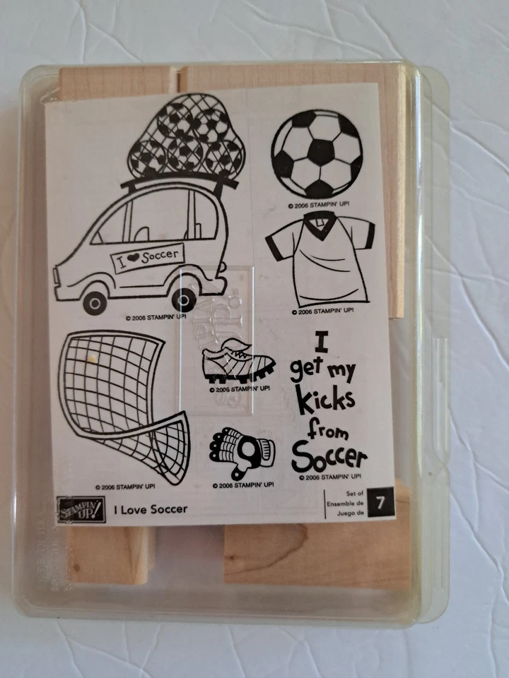Stampin' Up! I LOVE SOCCER UM STAMP SET KIDS SPORTS GOALIE BALLS FUN MOM VAN NIP - Image 1 of 1
