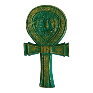 Ägyptisches Ankh Dekor grünes Kreuz Symbol des Lebens 2,5" Magnet Amulett Souvenir Geschenk - Bild 1 von 2