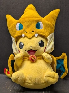 Pikachu Poncho Plush Charizard 2014 POKEMON CENTER Game Freak 10" - Picture 1 of 5