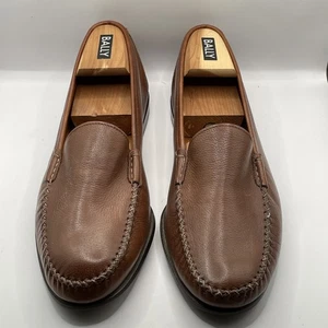 Scarpe mocassini Salvatore Ferragamo in pelle uomo tg12 D marrone slip on - Foto 1 di 16