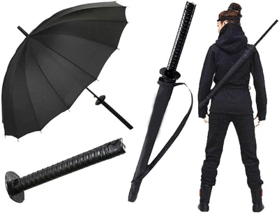 Samurai Umbrella - Black Tactical Outdoor Umbrella for Strong Winds - Anime Birt - Image 1 of 4