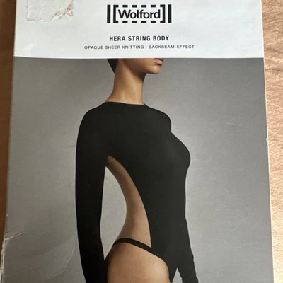 BNIB  WOLFORD  Hera String Body  suit Sahara / black • s £225 - Image 1 of 4